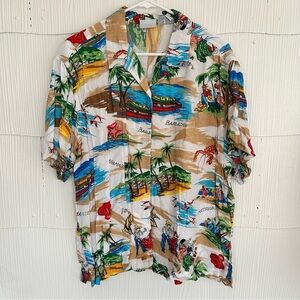 Solutions Barbados Rayon Button Down Short Sleeve Shirt Mens 2X 2XL XXL